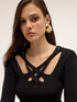 Ribbed sweater with knitted neckline image number 3