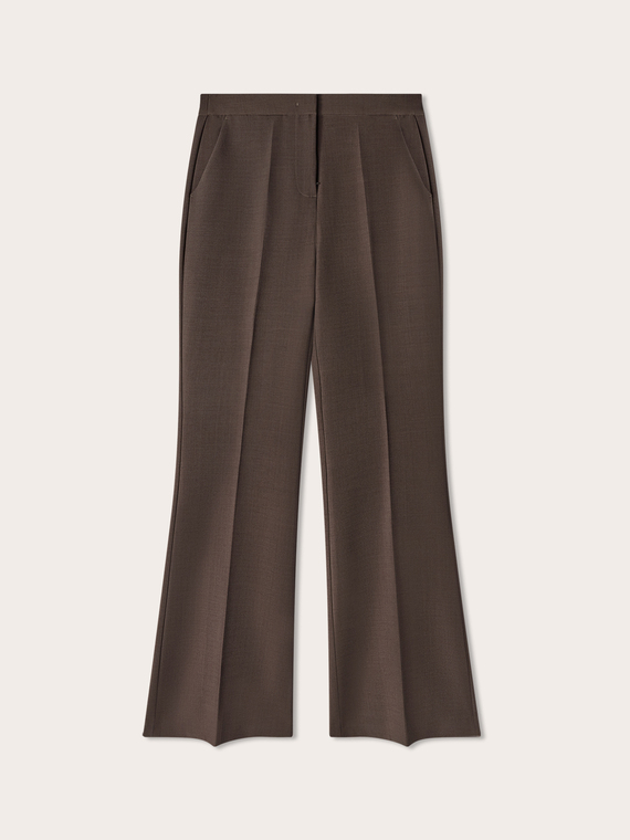Flare pants with pressed crease