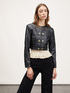 Bolero jacket in coated fabric with buttons image number 0
