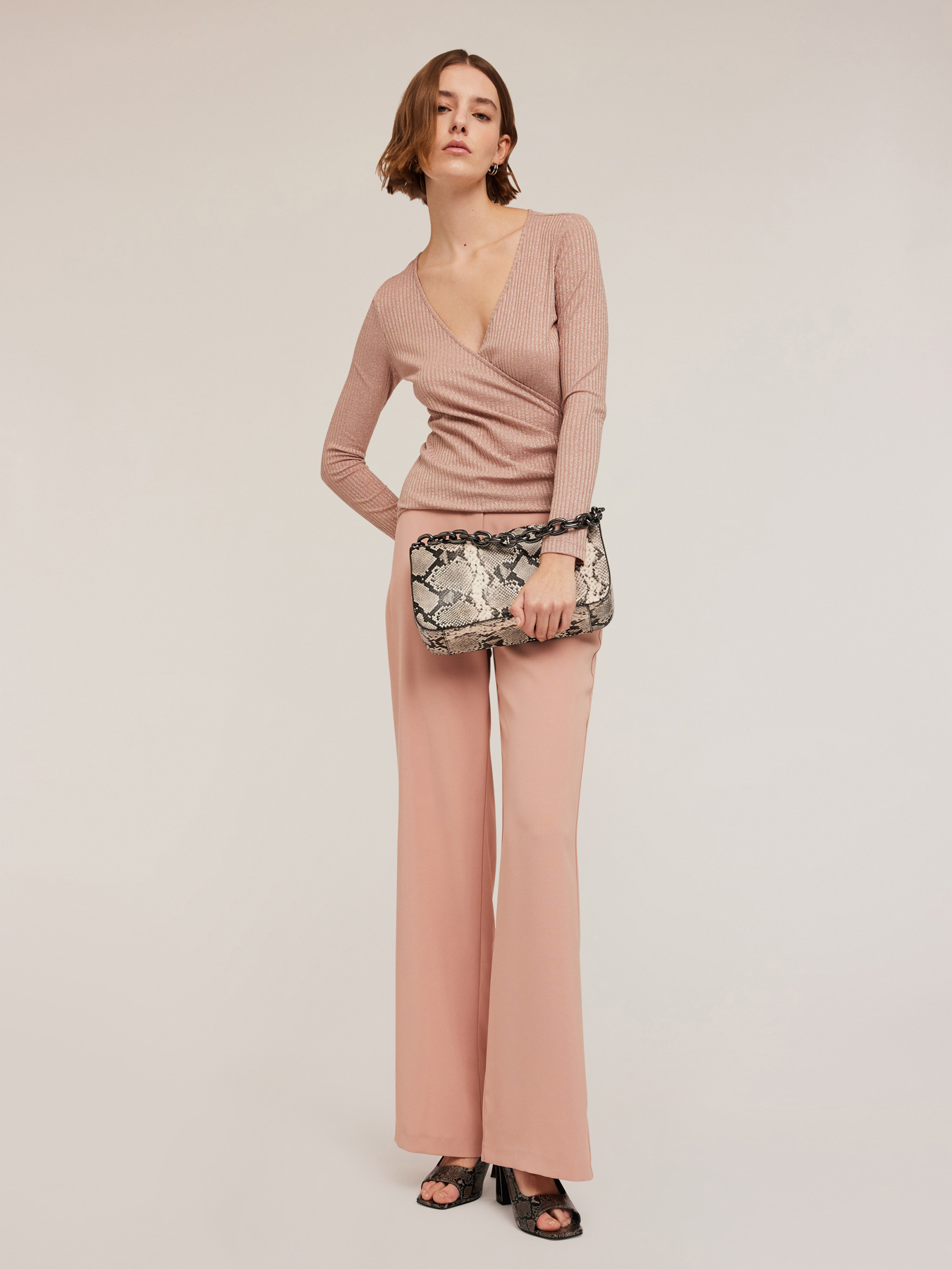 Ribbed lurex crossover jersey image number 3