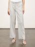 Linen-blend pinstripe palazzo trousers image number 0