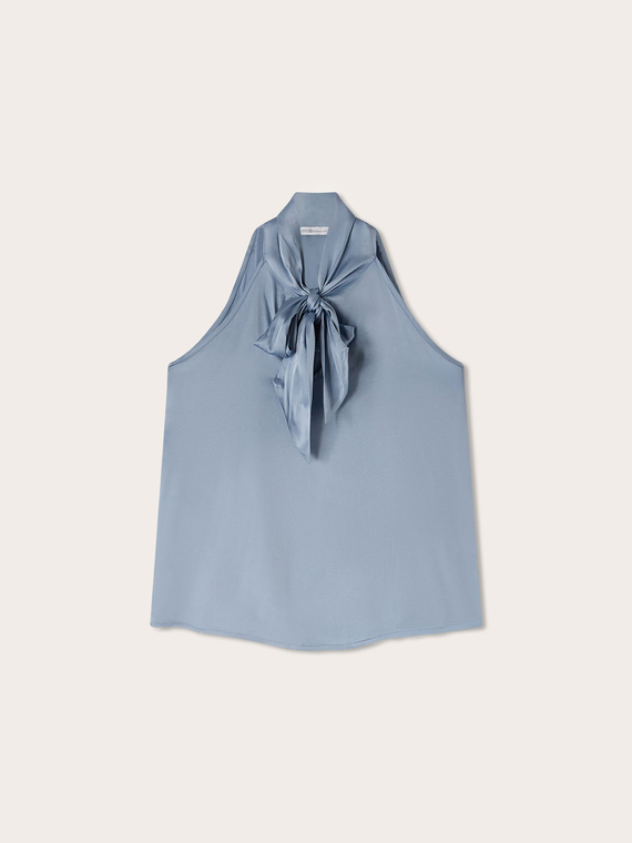 Satin top with bow