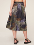 Circle skirt with foliage pattern image number 1