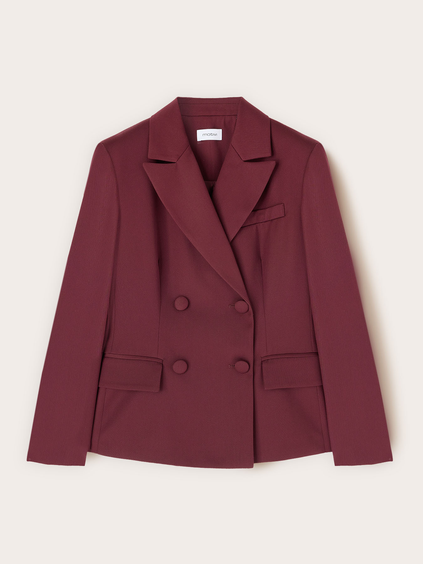 Double-breasted blazer with covered buttons image number 4
