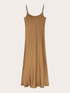 Long satin dress with thin straps image number 4