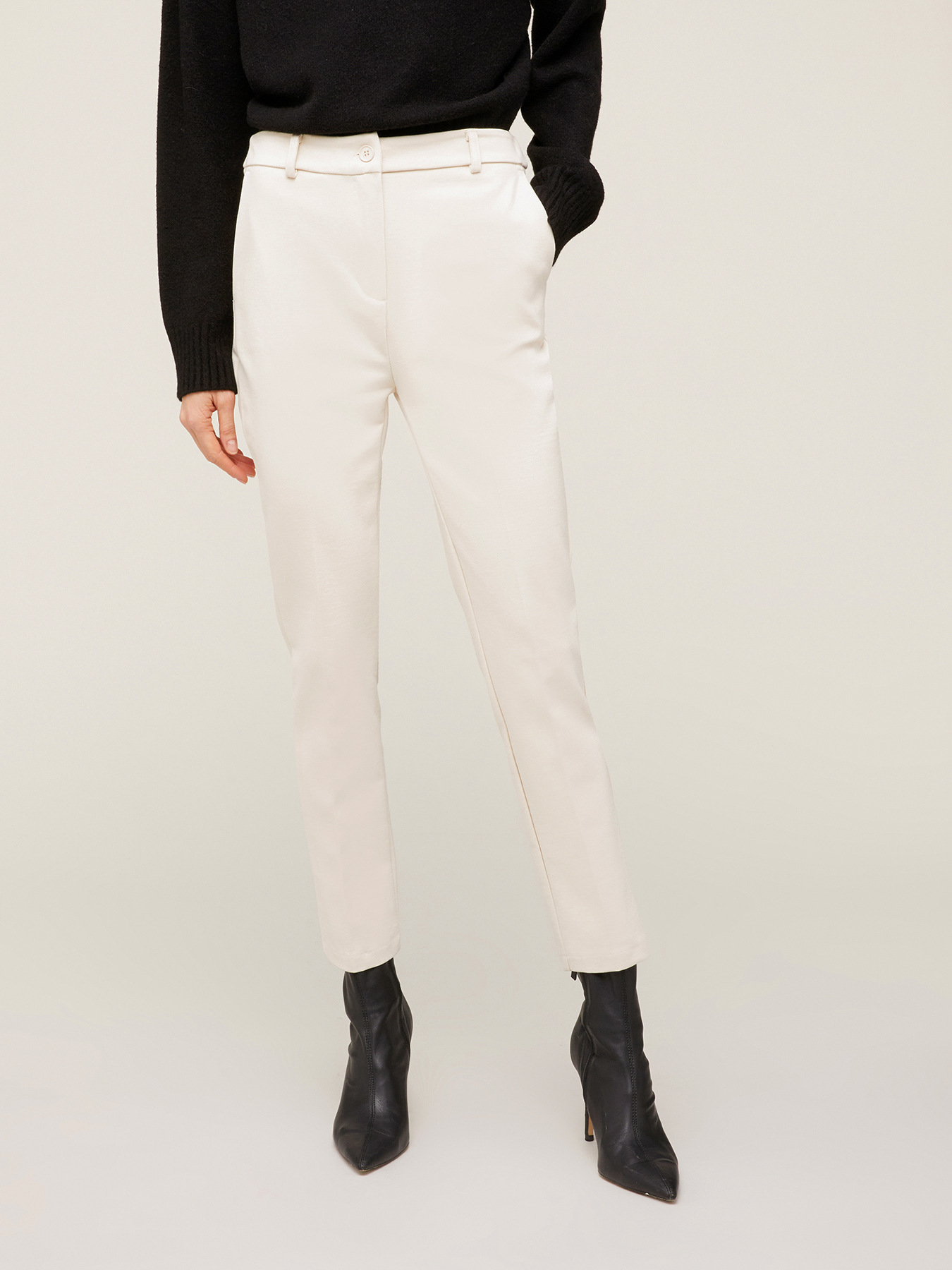Milano knit fabric regular fit trousers image number 0
