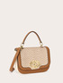 Borsa a tracolla effetto rafia image number 3