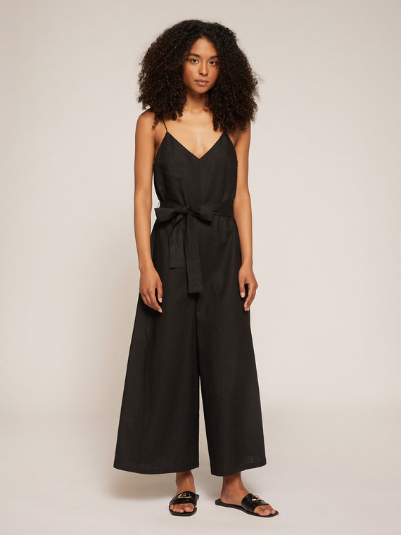 Motivi Tuta cropped in lino viscosa Donna