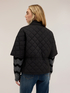 Quilted hooded cape with drawstring image number 1