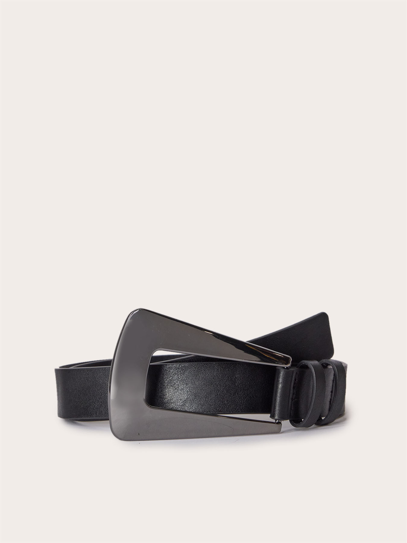 Belt with geometric buckle image number 1