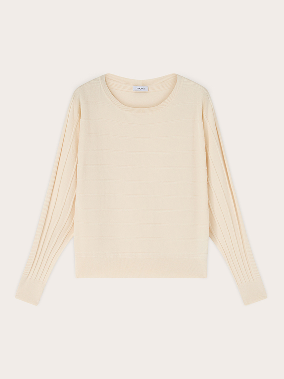 Ribbed striped sweater in viscose blend