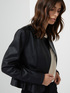 Peplum cut, faux leather jacket image number 2
