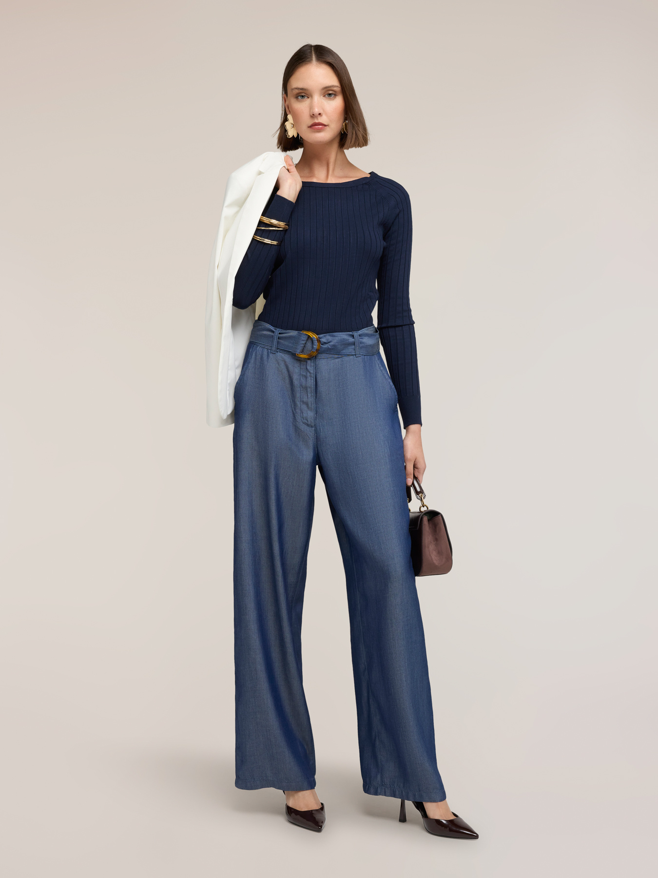 Mixed viscose ribbed top image number 0