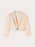 Striped linen blend spencer blazer image number 4