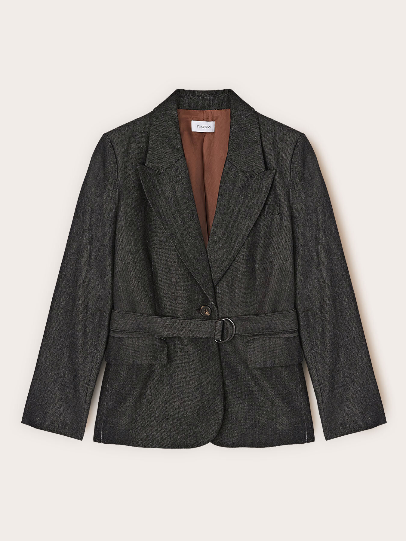 Blazer mit G&uuml;rtel aus Ramie-Mischung image number 5