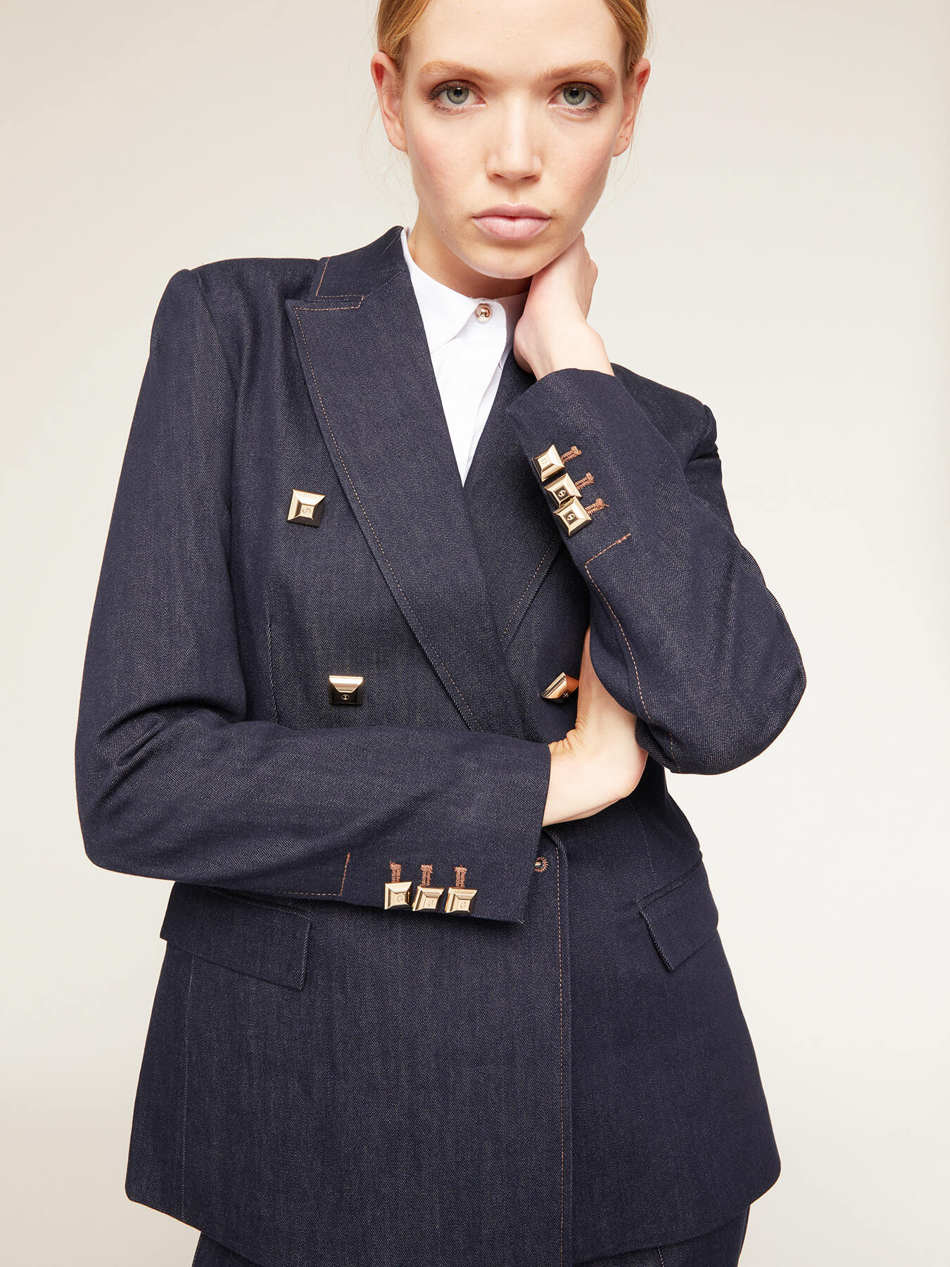 Veste large double boutonnage en denim image number 0