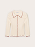Cardigan aus feiner Strickware mit bestickten Profilen image number 4