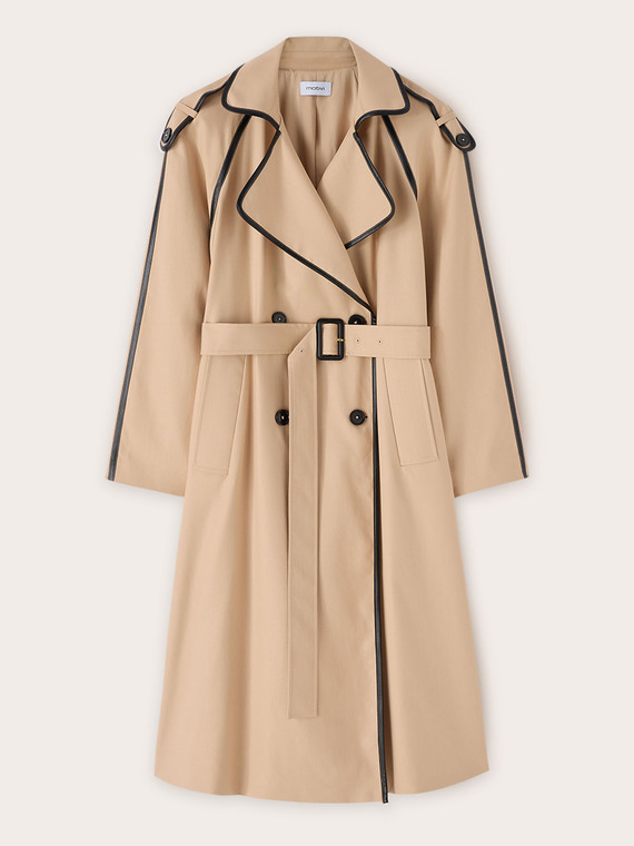 Doppelreihiger Trenchcoat mit Besätzen