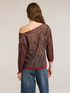 Flamed viscose sweater with draped neckline image number 1