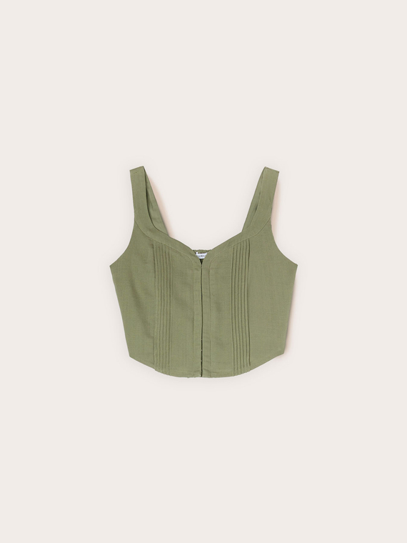 Bustier-Top aus Leinen-Lyocell-Mix