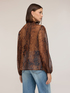 Blusa con fiocco in georgette fantasia animalier image number 1