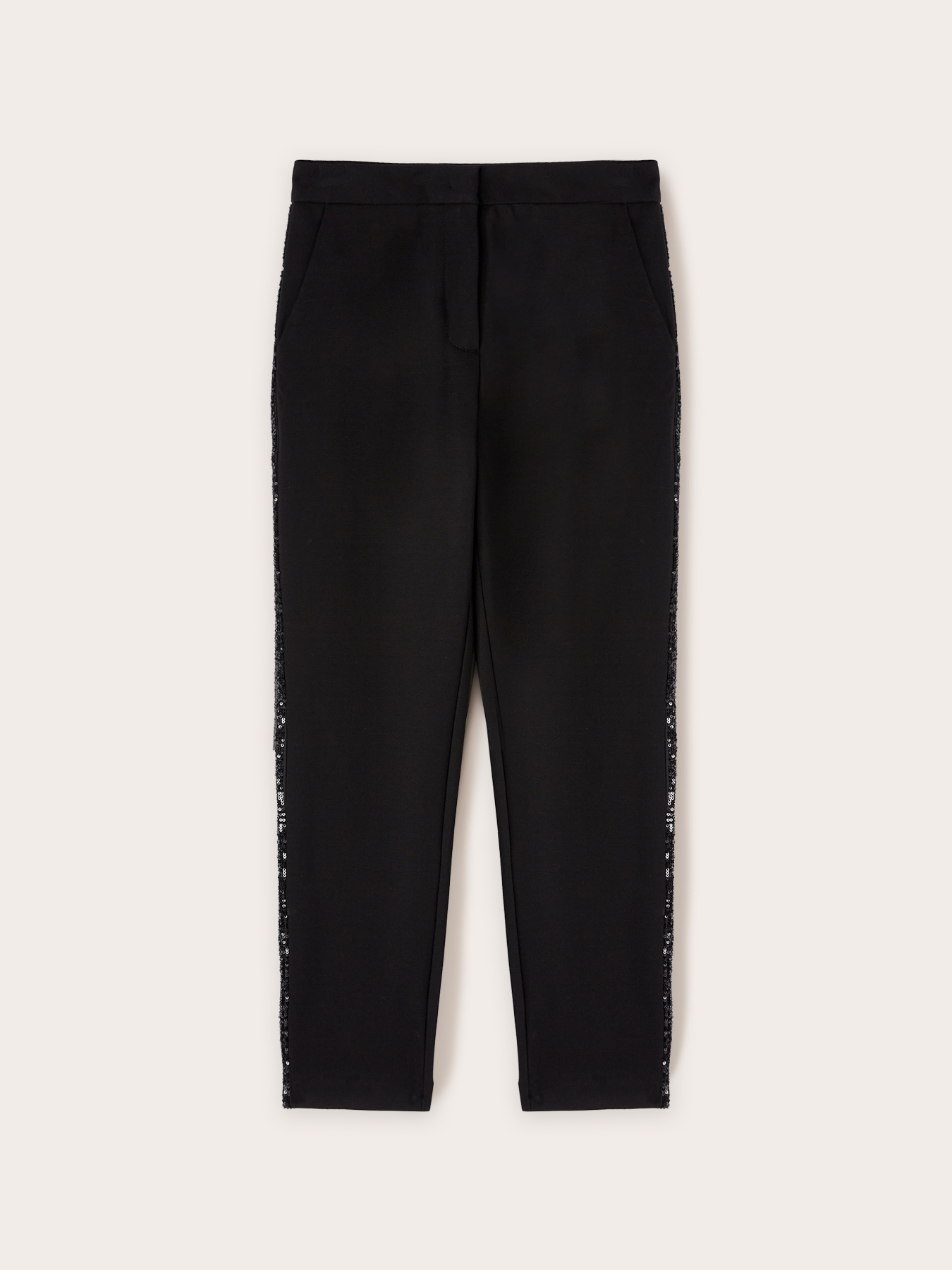 Pantaloni formali con banda in paillettes image number 4