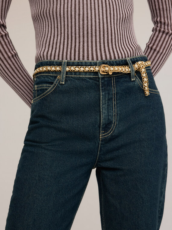 Metallic chain belt