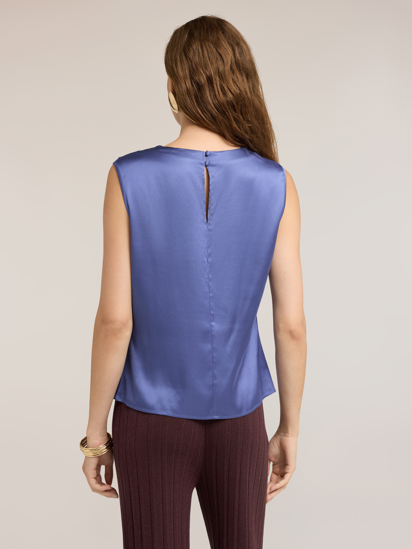 Top en satin avec drap&eacute; asym&eacute;trique image number 1