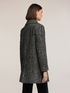 Double-breasted coat in herringbone yarn-dyed fabric image number 1