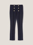 High-waisted slim trousers with button feature image number 3