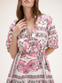Foulard-patterned flared short dress image number 2