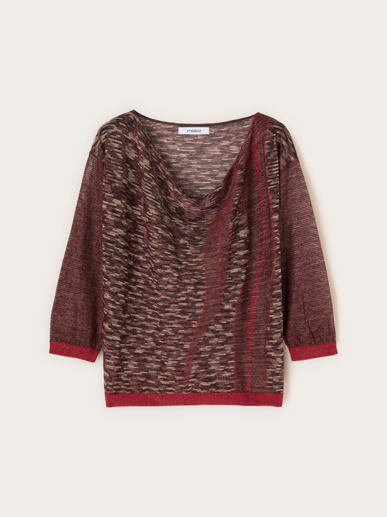 Strickpullover aus Flammgarn-Viskose mit Wasserfallausschnitt image number 4