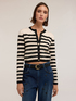 Striped lurex cardigan with studs image number 2