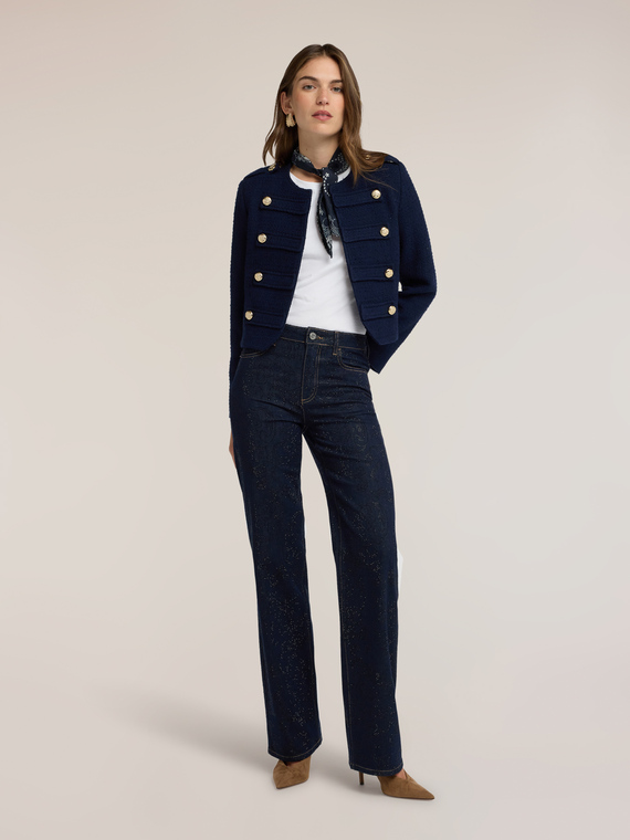 Jean palazzo avec strass all over