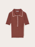 Polo en tricot fin avec bordure festonn&eacute;e image number 4