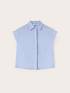 Camicia boxy in popeline con pietre image number 4