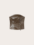 Shiny bustier with crinkle effect and zip image number 4