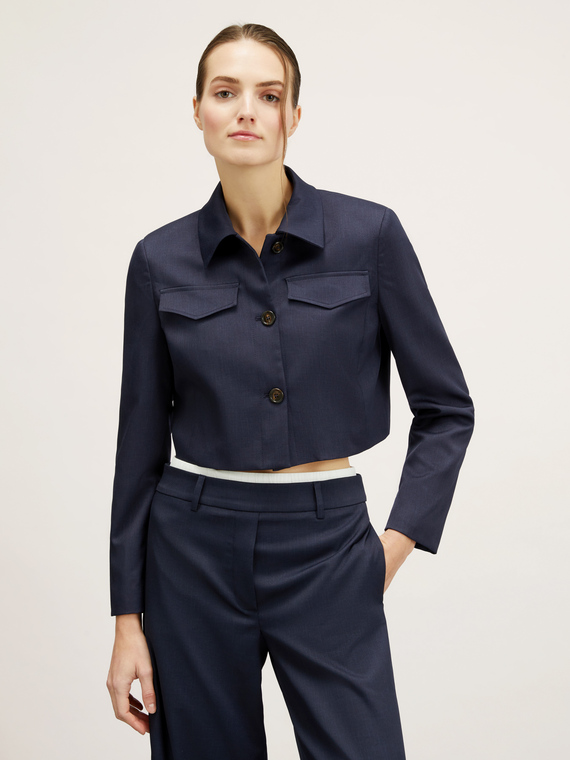 Cropped jacket with flaps