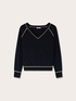 V-neck sweater in wool and silk blend image number 4