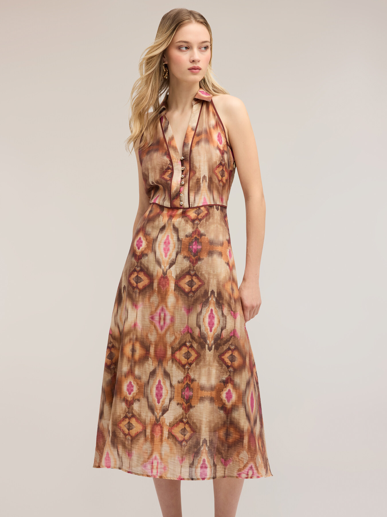 Ikat print canvas shirtdress image number 2