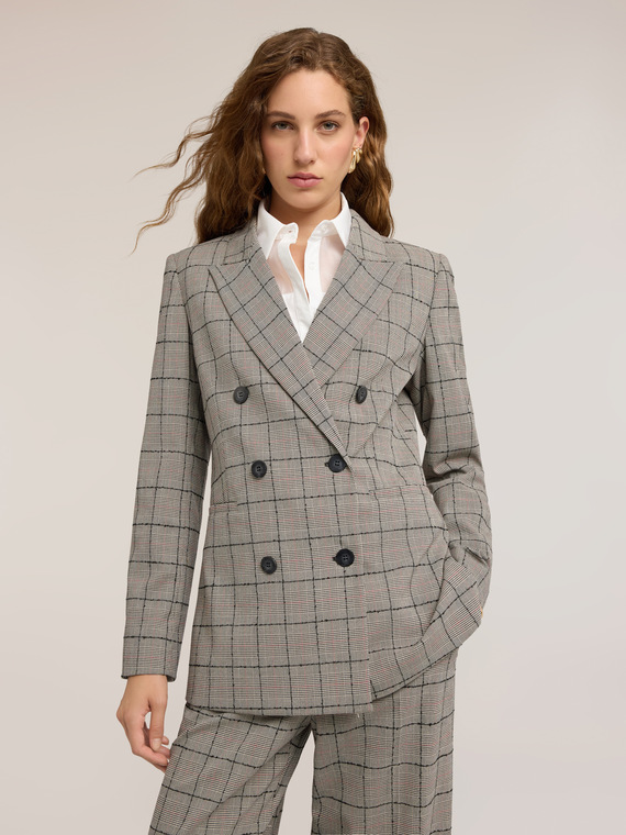 Strukturierter Blazer mit Prince-of-Wales-Muster