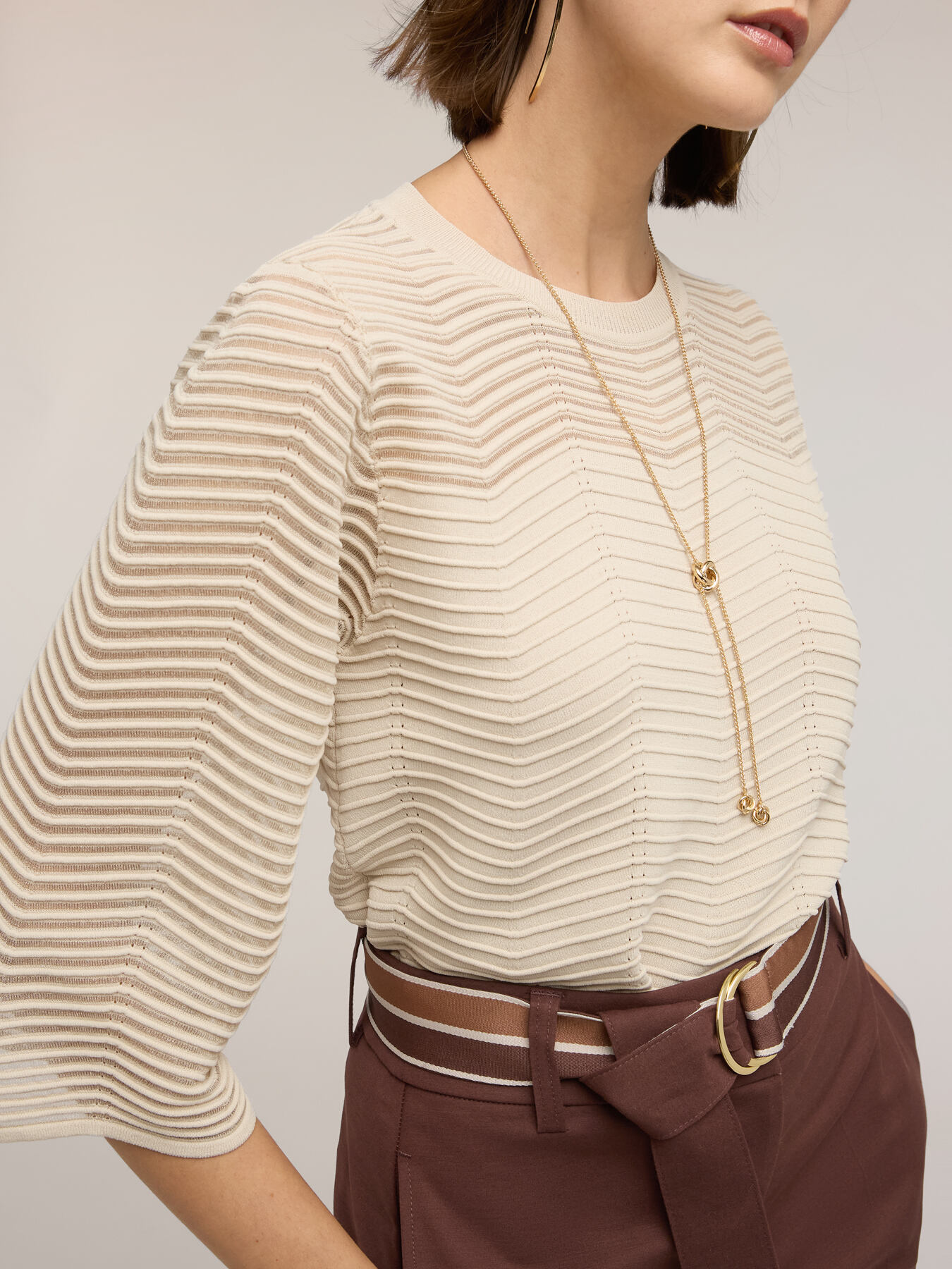 Openwork viscose blend sweater image number 2