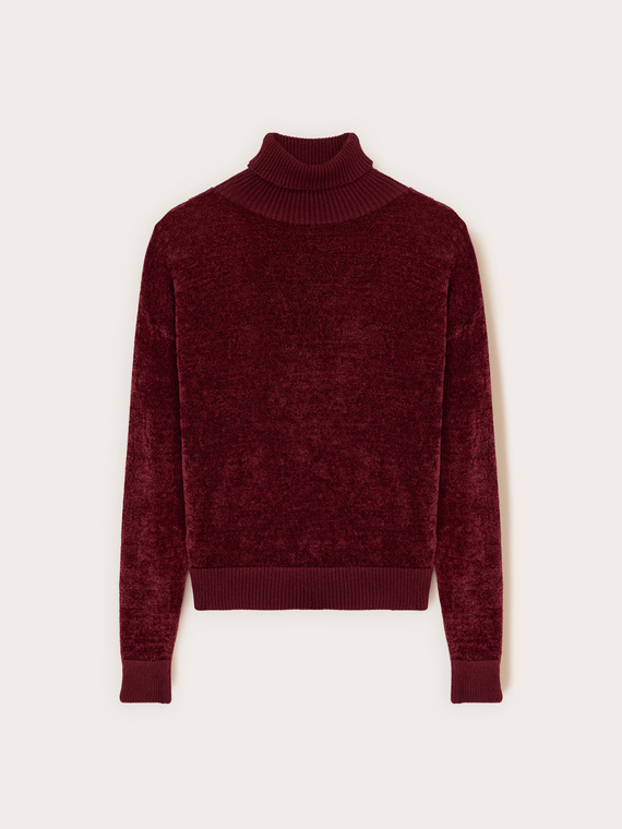 Pull col roul&eacute; en chenille