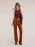 Mixed linen top with cut-out shoulders image number 2