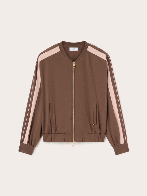 Offene Sweatjacke mit Rei&szlig;verschluss und Raglan&auml;rmeln