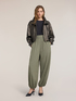 Short crinkle bomber jacket with high collar image number 2