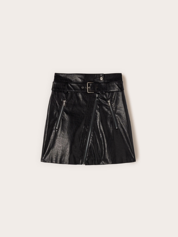 Mini skirt with decorative zippers