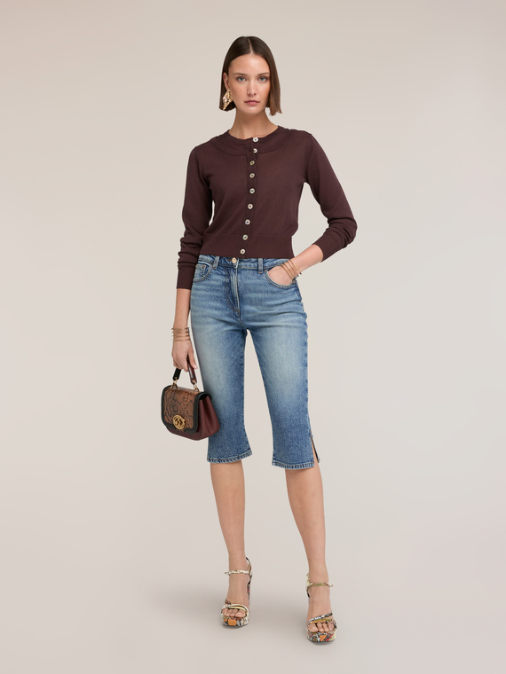 Cardigan en m&eacute;lange de lin