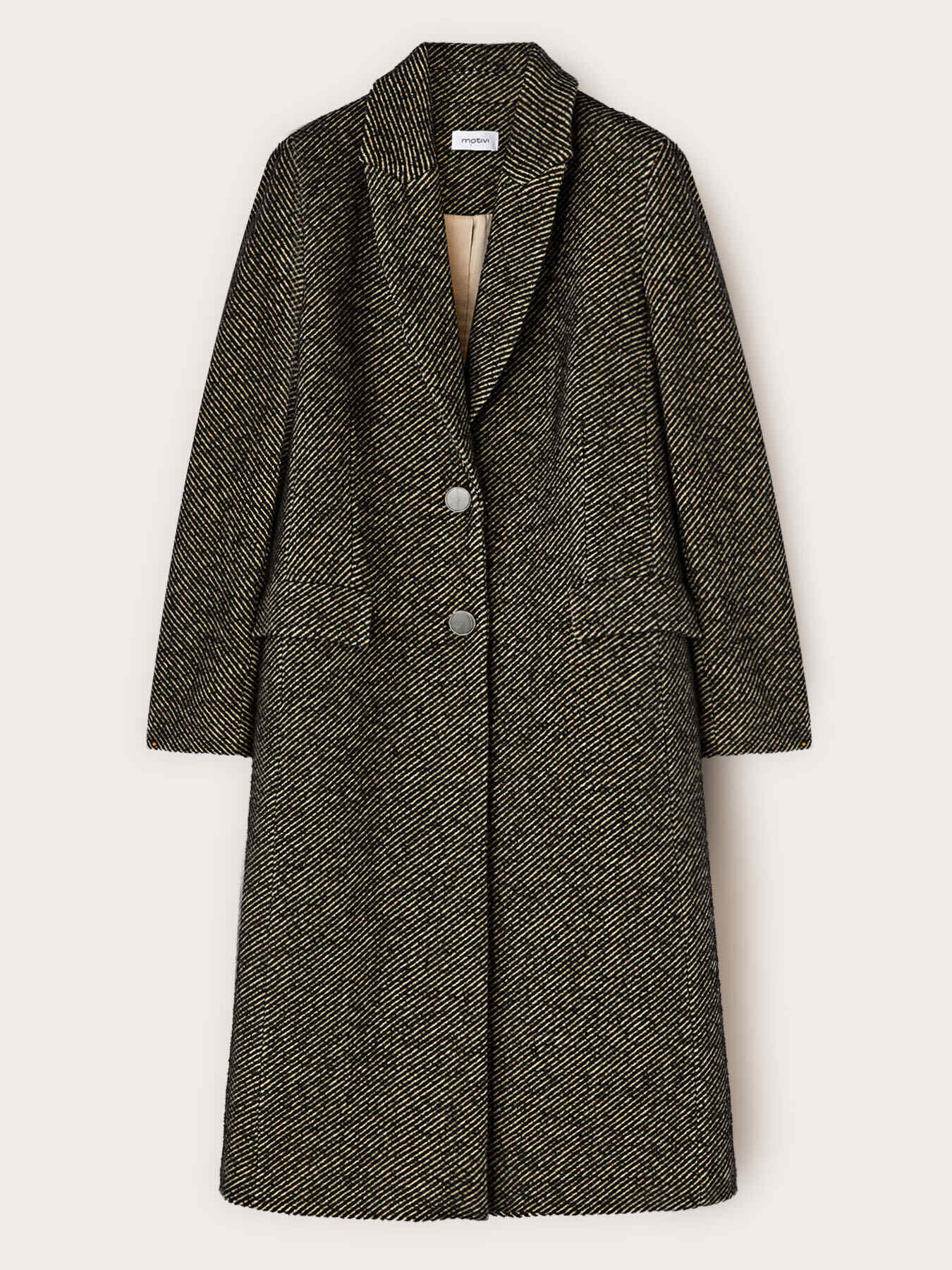 Manteau long en tissu teint en fil image number 4