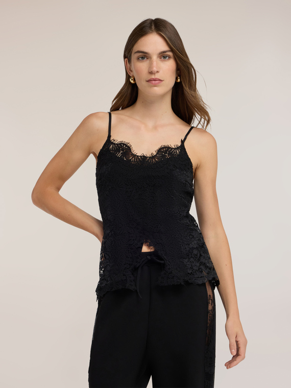 Lace top with front slit